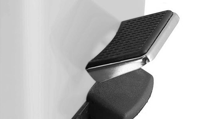 NNEAGS Foot Pedal Stainless Steel Rubbish Recycling Garbage Waste Trash Bin Square 12L White