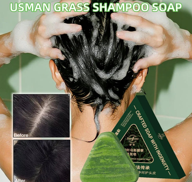 Anti-hair Loss Shampoo Bar! With Platycladus Usnea Herb Controls Oil Dandruff Reduce Breakage Handmade Solid Volumizing Shampoo