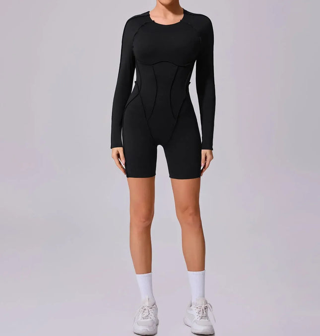 Seamless Yoga Jumpsuits Sports Fitness Splicing Hip-lifting One-Piece Hollow-out Beauty Back Gym Workout Bodysuits for Women
