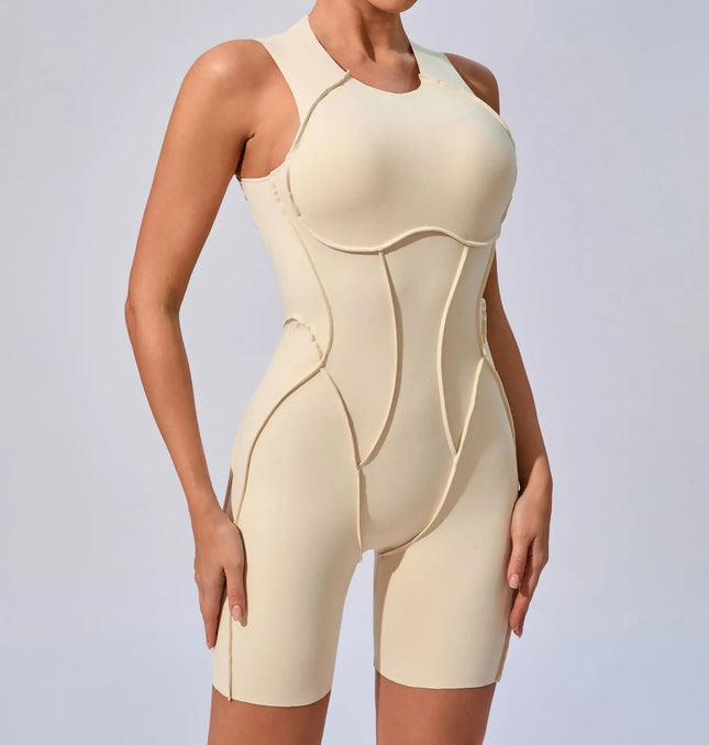 Seamless Yoga Jumpsuits Sports Fitness Splicing Hip-lifting One-Piece Hollow-out Beauty Back Gym Workout Bodysuits for Women