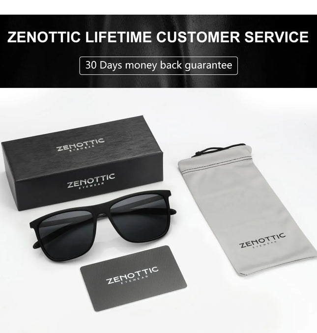 EcoWarra ZENOTTIC Square Polarized Sunglasses for Men Ultralight Carbon Fiber Sun Glasses Driving Fishing Golf Sports UV400 Protection