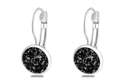 Simplee Korean Fashion Earrings with Round Stone for Women Silver Color Hanging Earing 2023 Trend Jewelry K-pop Accessories
