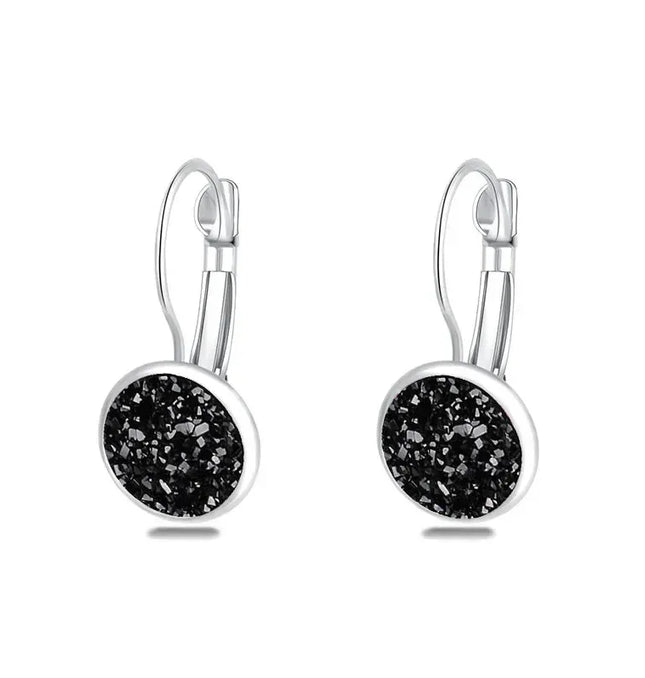 Simplee Korean Fashion Earrings with Round Stone for Women Silver Color Hanging Earing 2023 Trend Jewelry K-pop Accessories