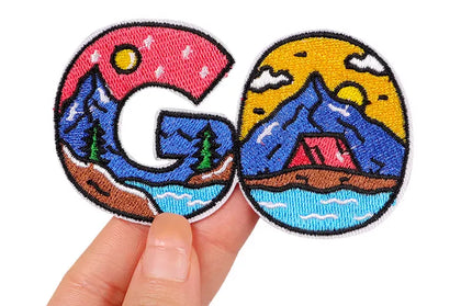 Outdoor Nature Camping Traveler Embroidered Patch Iron On Patches For Clothing Thermoadhesive Patches Hiking Patch For Backpack