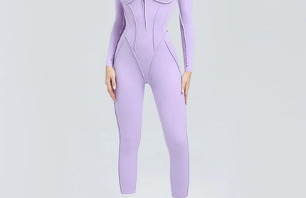 Women’s Zipper Gym Jumpsuit – Yoga & Fitness Bodysuit