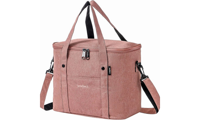 Reusable Insulated Lunch Bag with Shoulder Strap (Pink)