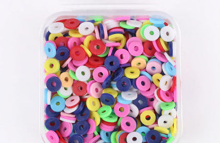 500Pcs/Box 6mm Recyclable Polymer Clay Disc Loose Charms Beads Boho 34 Colors Wristband Handmade Spacer Beads For Jewelry Making