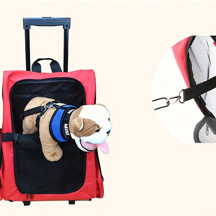 Multi-Purpose Pet Bag Foldable Travel Carrier with Wheels