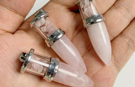 EcoWarra 1pc Bullet shape Stone Pendant for Men Reiki Women Making Necklace Accessory Natural Quartz Jades Pendant