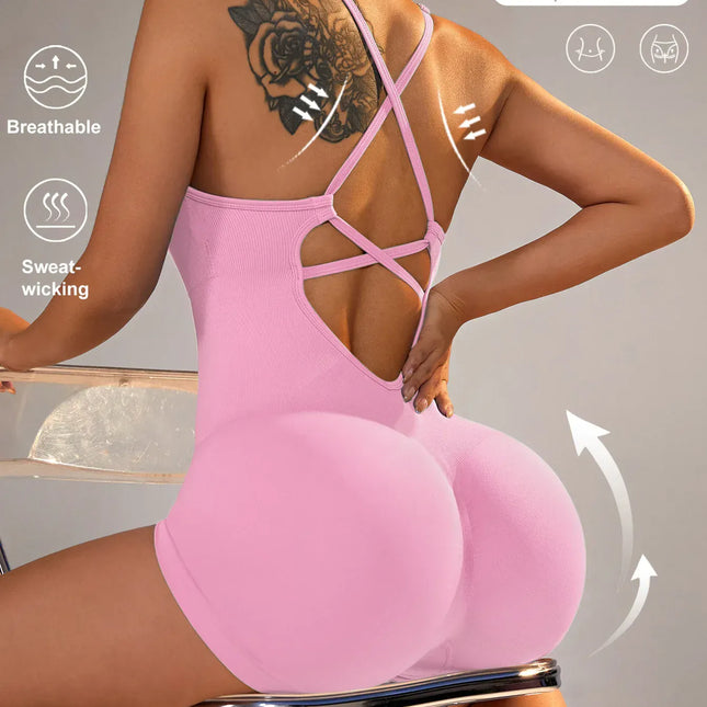 15 Color One Piece Jumpsuit Shorts Elasticity Bodysuit Yoga Sports Workout Gym Set Women Clothes Sportswear Fitness Overalls