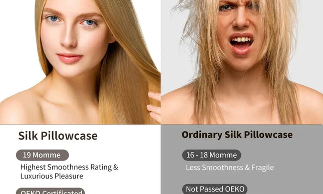 100% Natural Mulberry Silk Pillow Case Protects Hair and Skin