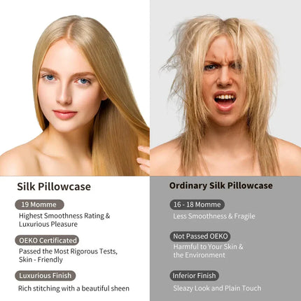 100% Natural Mulberry Silk Pillow Case Protects Hair and Skin