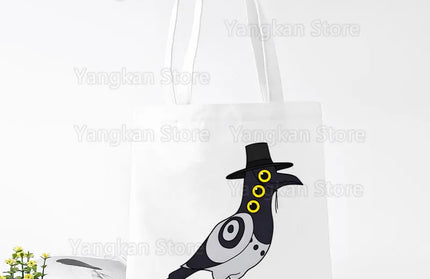 EcoWarra A141-17 Kpop Demon Hunter Canvas Bag Women Girls Simple Large Capacity Demon Hunters Handbag Shoulder Bag Tote Reusable Student Bookbag