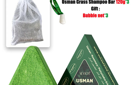 120g Usman Grass & Platycladus Shampoo Soap Strengthen Hair Root Growth Shampoo Bar Natural Herbal Hair loss treatment Hair Care