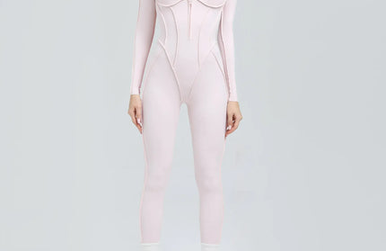 Women’s Zipper Gym Jumpsuit – Yoga & Fitness Bodysuit