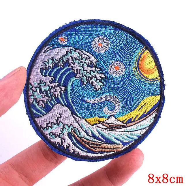 Outdoor Nature Camping Traveler Embroidered Patch Iron On Patches For Clothing Thermoadhesive Patches Hiking Patch For Backpack