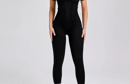 Seamless Yoga Jumpsuits Sports Fitness Splicing Hip-lifting One-Piece Hollow-out Beauty Back Gym Workout Bodysuits for Women