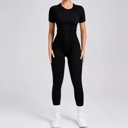 Seamless Yoga Jumpsuits Sports Fitness Splicing Hip-lifting One-Piece Hollow-out Beauty Back Gym Workout Bodysuits for Women
