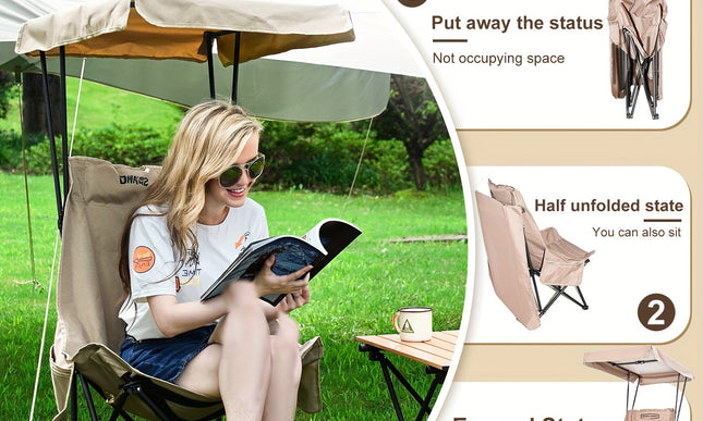 Foldable Camping Chair with Sunshade