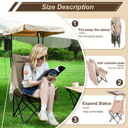 Foldable Camping Chair with Sunshade