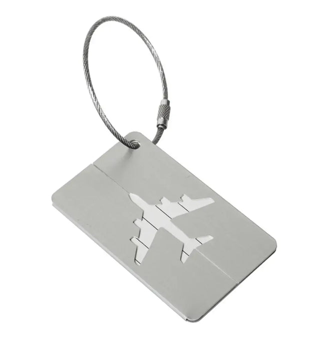 Aluminium Travel Luggage Tags Reusable Suitcase Baggage Labels Holiday Suitcase Labels Travel Bag ID Plane Identifier With Ropes