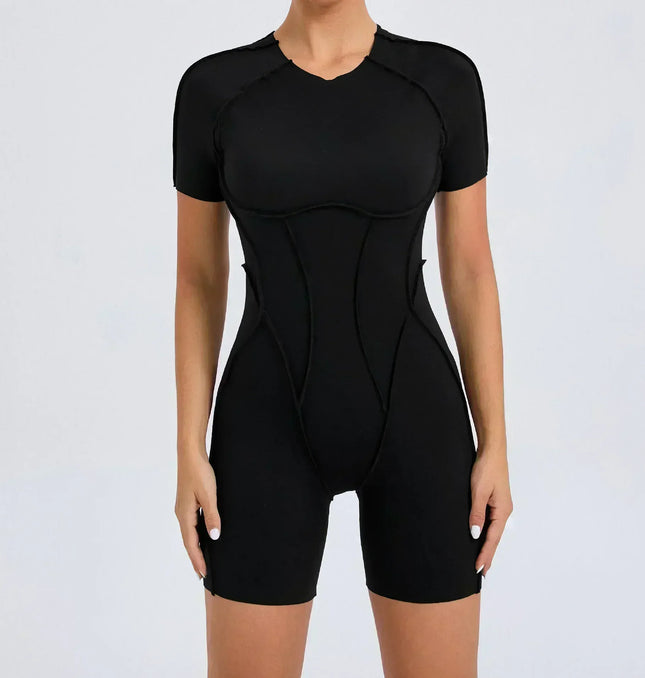 Seamless Yoga Jumpsuits Sports Fitness Splicing Hip-lifting One-Piece Hollow-out Beauty Back Gym Workout Bodysuits for Women
