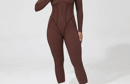 Women’s Zipper Gym Jumpsuit – Yoga & Fitness Bodysuit