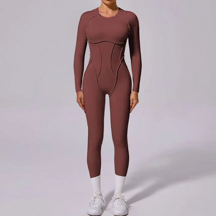 Seamless Yoga Jumpsuits Sports Fitness Splicing Hip-lifting One-Piece Hollow-out Beauty Back Gym Workout Bodysuits for Women
