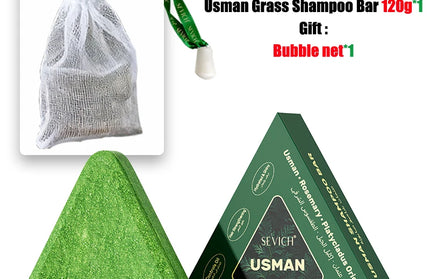 120g Usman Grass & Platycladus Shampoo Soap Strengthen Hair Root Growth Shampoo Bar Natural Herbal Hair loss treatment Hair Care