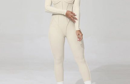 Women’s Zipper Gym Jumpsuit – Yoga & Fitness Bodysuit