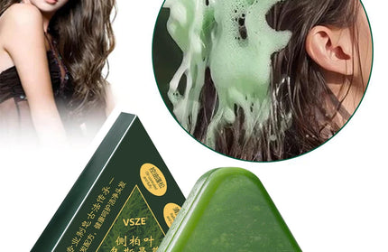 Usman Grass & Platycladus Shampoo Bar Hair Growth Natural Hair Loss Treat Strengthens Roots Control Oil Cleanses Scalp Soap 120g