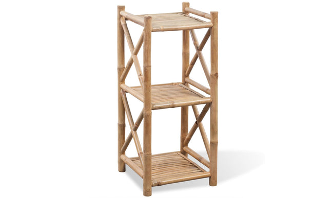 NNEVL 3-Tier Square Bamboo Shelf