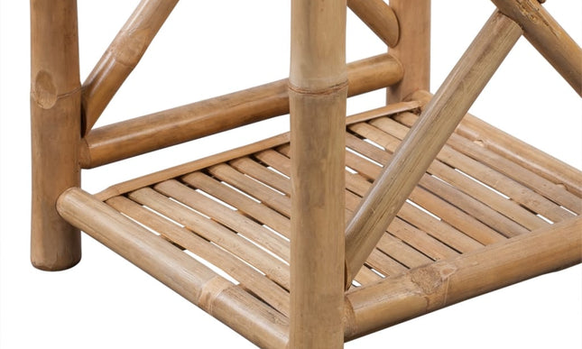 NNEVL 3-Tier Square Bamboo Shelf