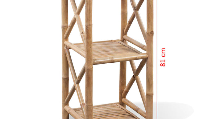 NNEVL 3-Tier Square Bamboo Shelf