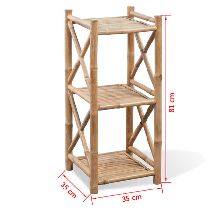 NNEVL 3-Tier Square Bamboo Shelf