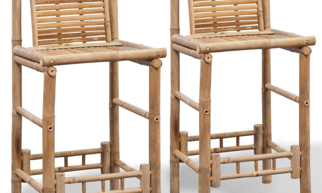 NNEVL Bar Stools 2 pcs Bamboo