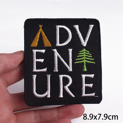 Outdoor Nature Camping Traveler Embroidered Patch Iron On Patches For Clothing Thermoadhesive Patches Hiking Patch For Backpack