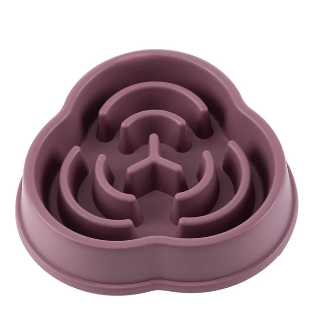 Pet Cat Dog Slow Food Bowl Fat Help Healthy Round Anti-choking Thickened And Non-slip Multiple Colors Shapes