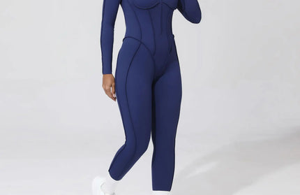 Women’s Zipper Gym Jumpsuit – Yoga & Fitness Bodysuit