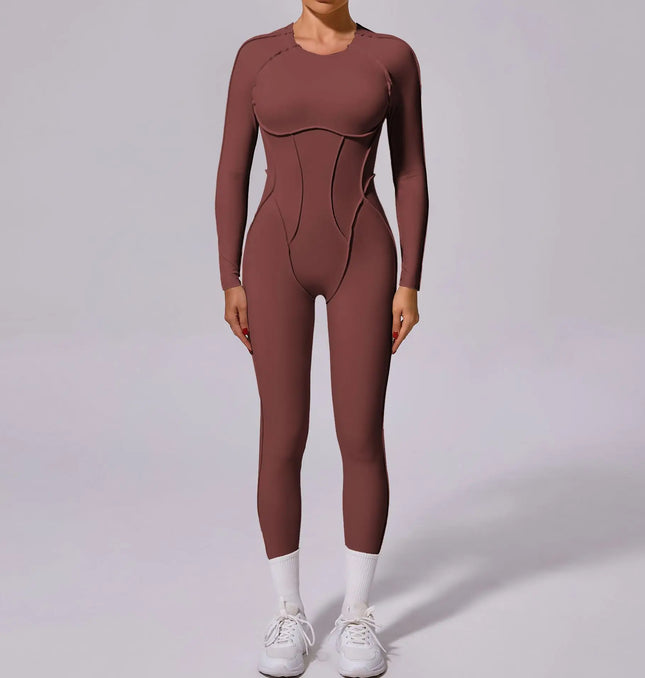 Seamless Yoga Jumpsuits Sports Fitness Splicing Hip-lifting One-Piece Hollow-out Beauty Back Gym Workout Bodysuits for Women