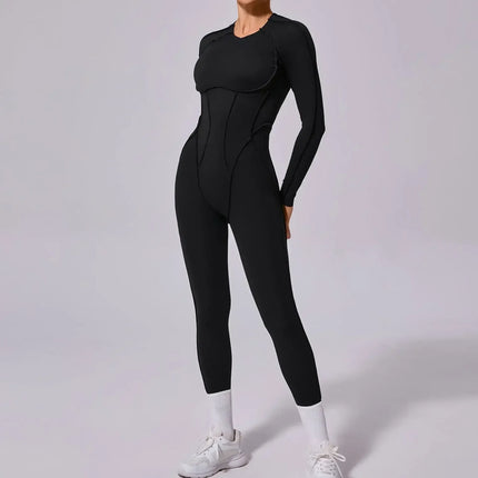 Seamless Yoga Jumpsuits Sports Fitness Splicing Hip-lifting One-Piece Hollow-out Beauty Back Gym Workout Bodysuits for Women