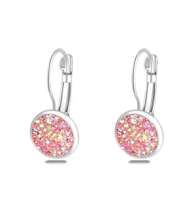 Simplee Korean Fashion Earrings with Round Stone for Women Silver Color Hanging Earing 2023 Trend Jewelry K-pop Accessories