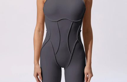 Seamless Yoga Jumpsuits Sports Fitness Splicing Hip-lifting One-Piece Hollow-out Beauty Back Gym Workout Bodysuits for Women