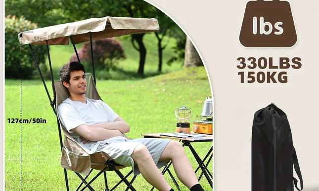 Foldable Camping Chair with Sunshade