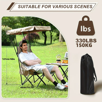 Foldable Camping Chair with Sunshade