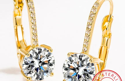 EcoWarra 18K Gold 2-Carat Moissanite Hoop Earrings – 8mm Lab Diamond Huggies in 925 Sterling Silver
