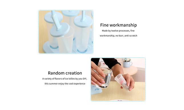 Ice Pop Molds Reusable Popsicle Cube Maker