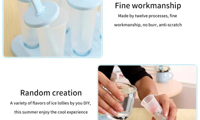 NNEOBA Ice Pop Molds Reusable Popsicle Cube Maker