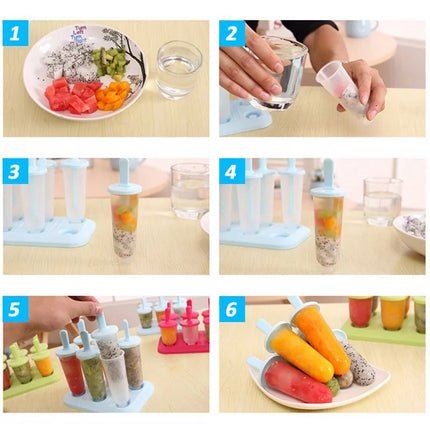 Ice Pop Molds Reusable Popsicle Cube Maker