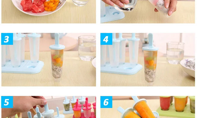 NNEOBA Ice Pop Molds Reusable Popsicle Cube Maker